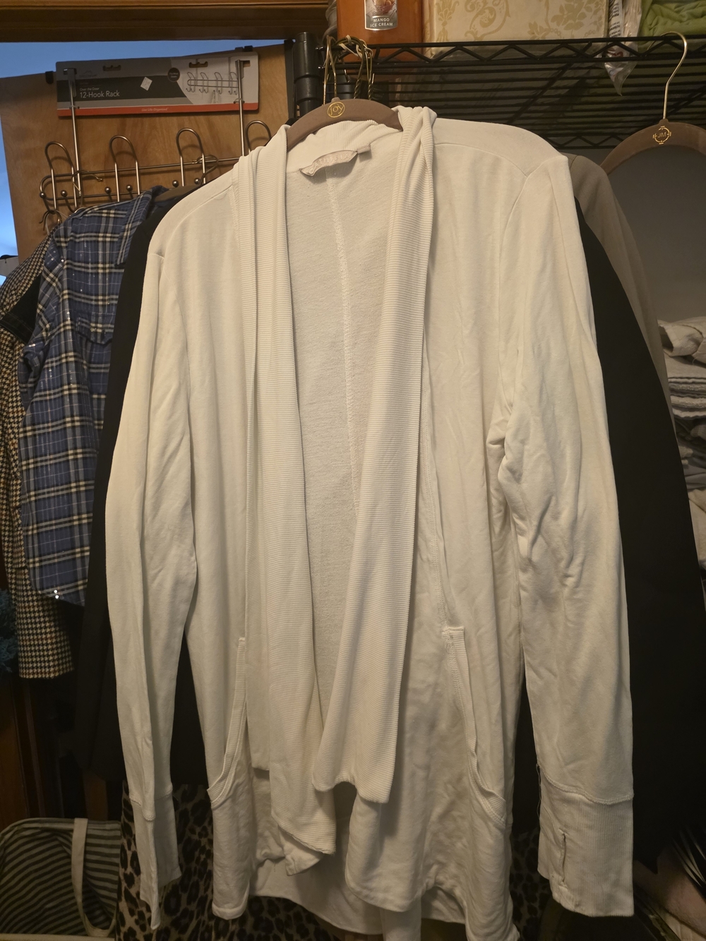 Athleta White Lightweight Open-Front Jacket